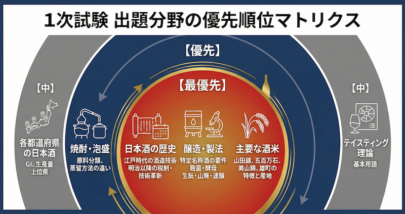 １次試験の出題分野と学習の優先順位